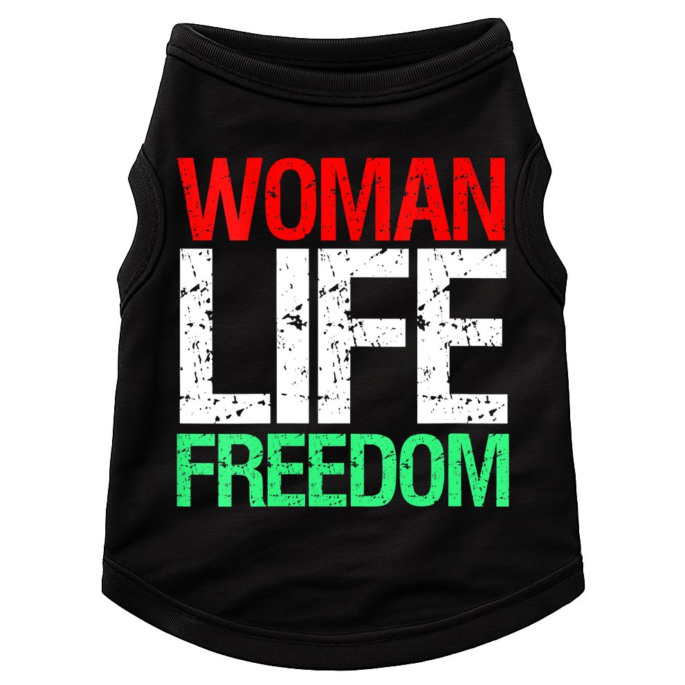 Wo WOMAN LIFE FREEDOM IRAN Iranian Patriotic Slogan Vintage Doggie Tank