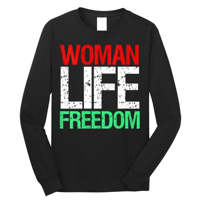 Wo WOMAN LIFE FREEDOM IRAN Iranian Patriotic Slogan Vintage Long Sleeve Shirt