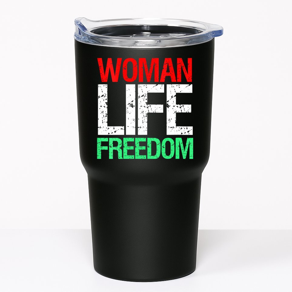 Wo WOMAN LIFE FREEDOM IRAN Iranian Patriotic Slogan Vintage Tumbler