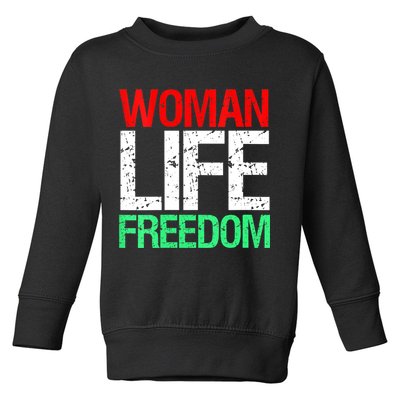 Wo WOMAN LIFE FREEDOM IRAN Iranian Patriotic Slogan Vintage Toddler Sweatshirt