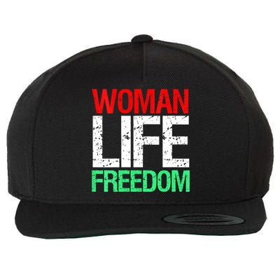 Wo WOMAN LIFE FREEDOM IRAN Iranian Patriotic Slogan Vintage Wool Snapback Cap