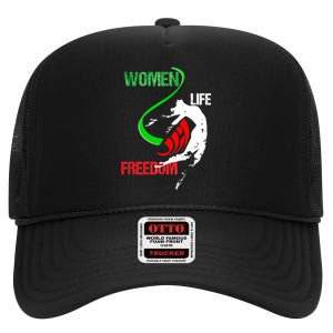 Wo Woman Life Freedom Zan Zendegi Azadi Iran Freedom High Crown Mesh Back Trucker Hat