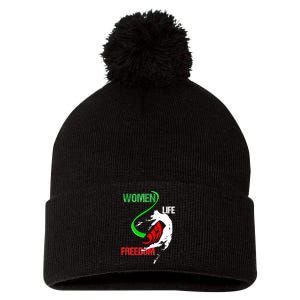 Wo Woman Life Freedom Zan Zendegi Azadi Iran Freedom Pom Pom 12in Knit Beanie