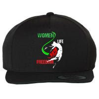 Wo Woman Life Freedom Zan Zendegi Azadi Iran Freedom Wool Snapback Cap