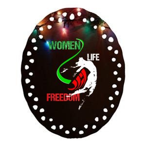 Wo Woman Life Freedom Zan Zendegi Azadi Iran Freedom Ceramic Oval Ornament