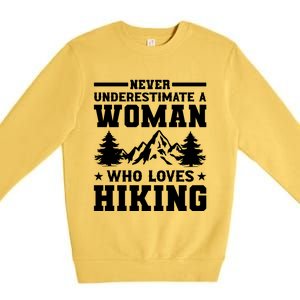 Women Who Love Hiking Graphic Premium Crewneck Sweatshirt