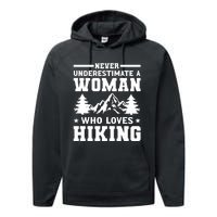 Women Who Love Hiking Graphic Performance Fleece Hoodie