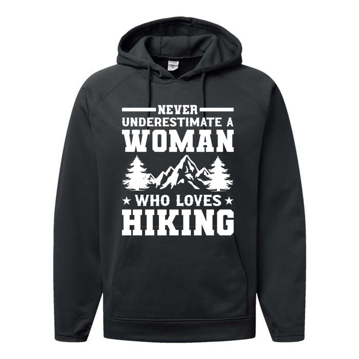 Women Who Love Hiking Graphic Performance Fleece Hoodie