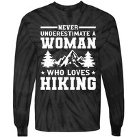 Women Who Love Hiking Graphic Tie-Dye Long Sleeve Shirt