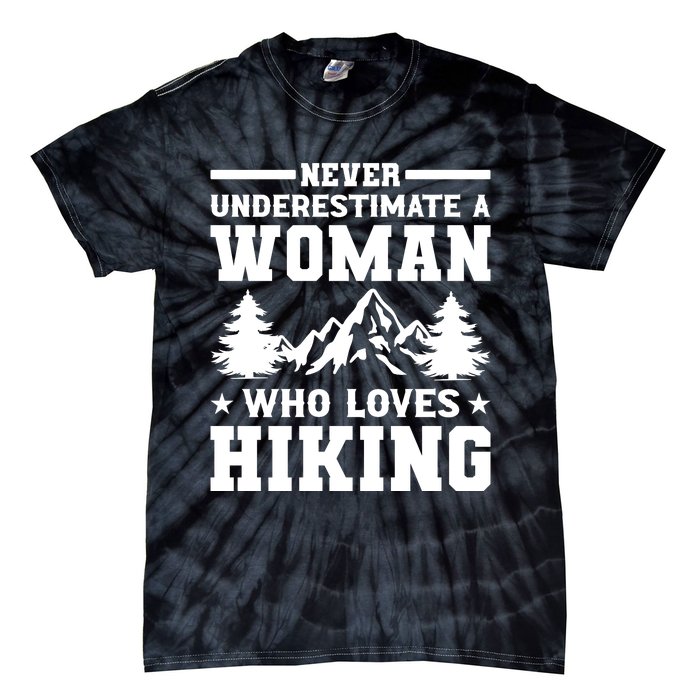 Women Who Love Hiking Graphic Tie-Dye T-Shirt