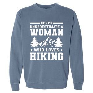 Women Who Love Hiking Graphic Garment-Dyed Sweatshirt