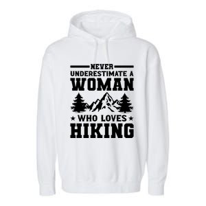 Women Who Love Hiking Graphic Garment-Dyed Fleece Hoodie