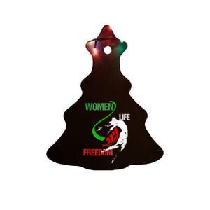 Wos Woman Life Freedom Zan Zendegi Azadi Iran Freedom Ceramic Tree Ornament