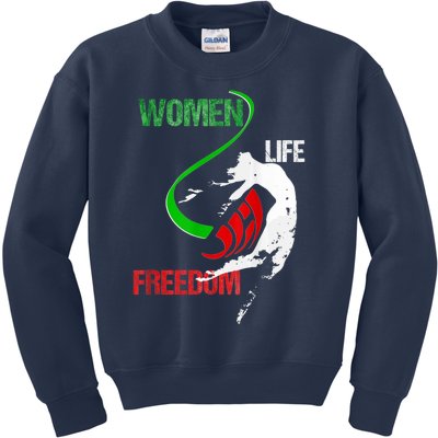 Wos Woman Life Freedom Zan Zendegi Azadi Iran Freedom Kids Sweatshirt