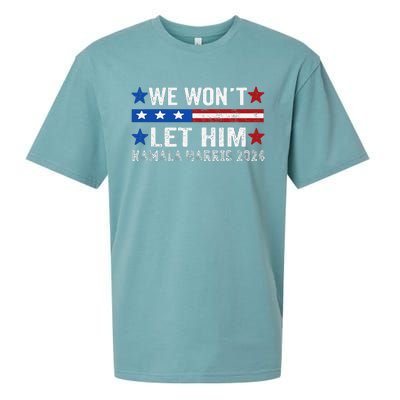 We WonT Let Him Kamala Harris Support 2024 In American Flag Sueded Cloud Jersey T-Shirt