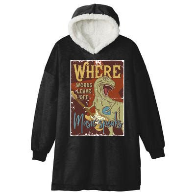 Where Words Leave Off Music Speaks Hooded Wearable Blanket