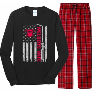 Welder's Wife Life American Usa Flag Welding For Mom Gift Long Sleeve Pajama Set