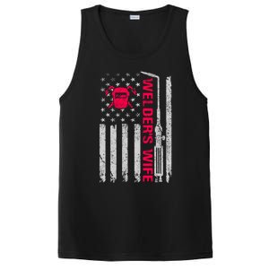 Welder's Wife Life American Usa Flag Welding For Mom Gift PosiCharge Competitor Tank