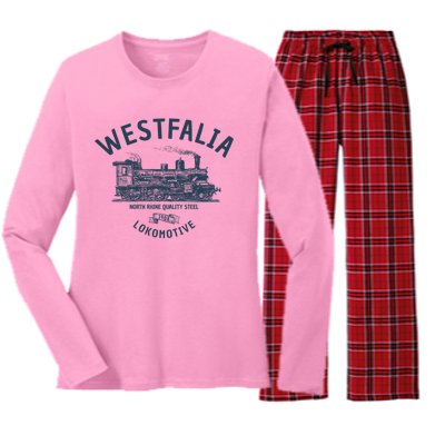 Westfalia Westfalen Lokomotive Train Women's Long Sleeve Flannel Pajama Set 