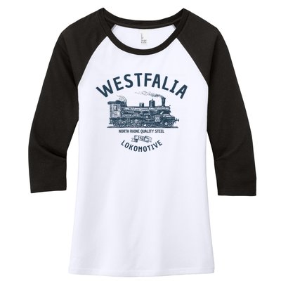 Westfalia Westfalen Lokomotive Train Women's Tri-Blend 3/4-Sleeve Raglan Shirt