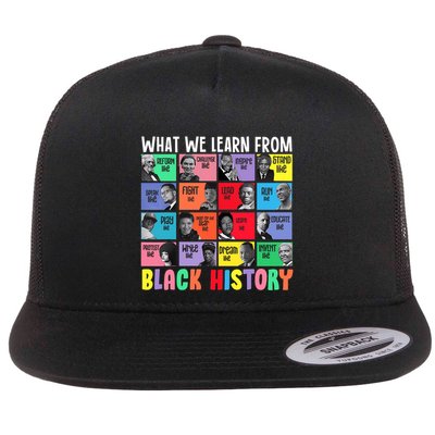 What We Learn From Black History Melanin Educated Leaders Flat Bill Trucker Hat