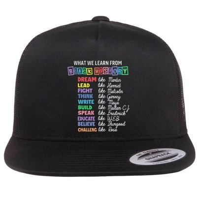 What We Learn From Black History Flat Bill Trucker Hat