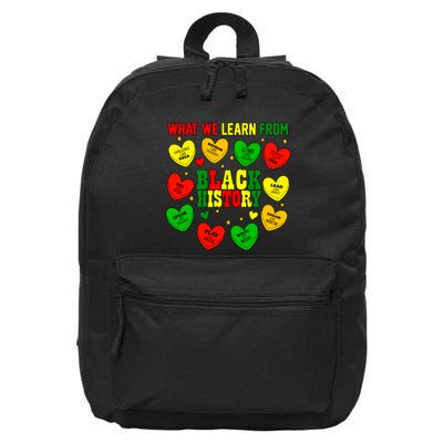 What We Learn From Black History Candy Hearts 16 in Basic Backpack