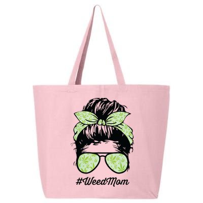 Womens Weed Mom Life With Leopard Mom Marijuana Weed Lover 25L Jumbo Tote