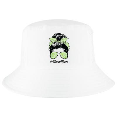 Womens Weed Mom Life With Leopard Mom Marijuana Weed Lover Cool Comfort Performance Bucket Hat