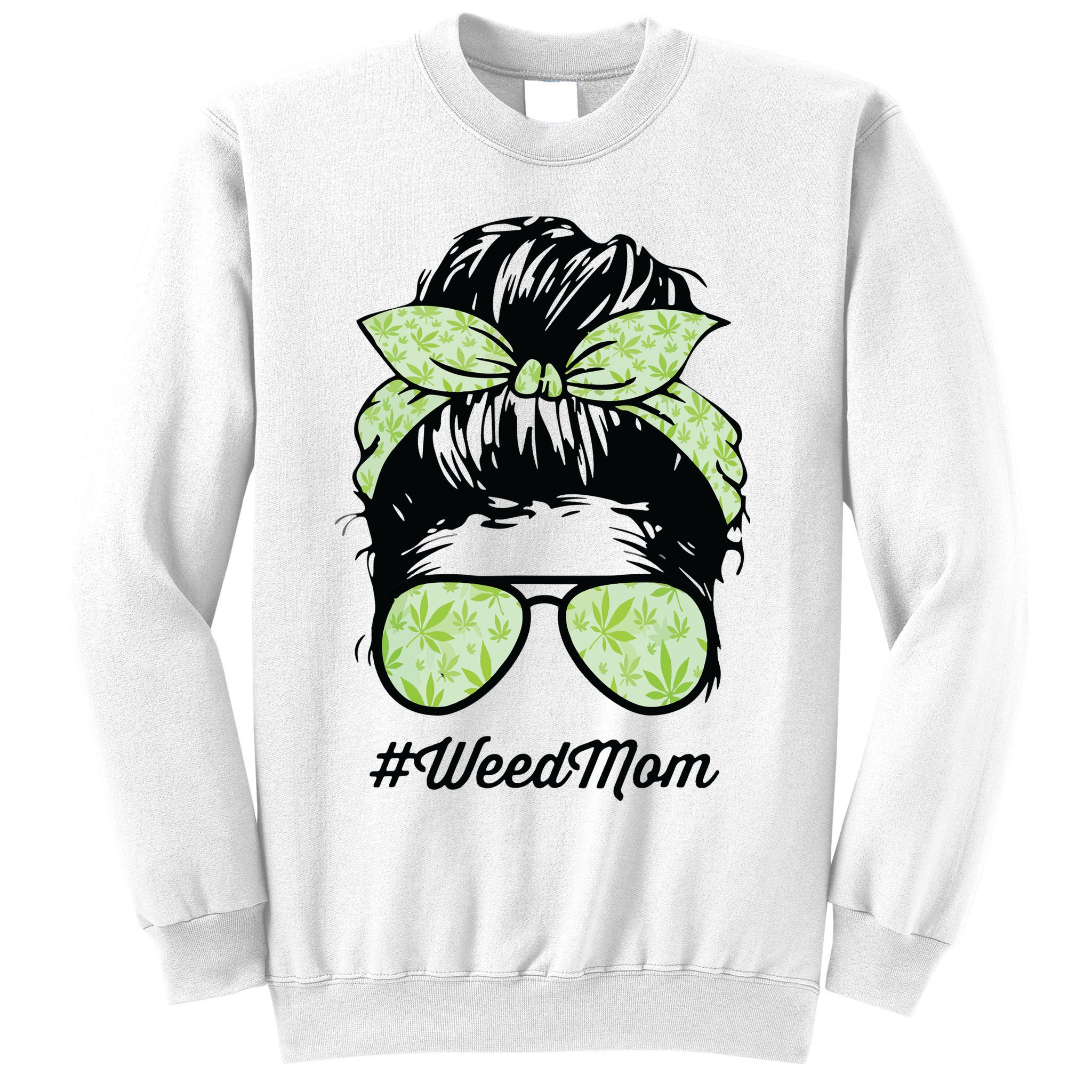 Womens Weed Mom Life With Leopard Mom Marijuana Weed Lover Sweatshirt