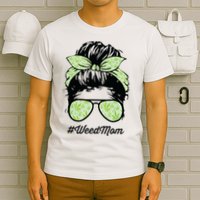 Womens Weed Mom Life With Leopard Mom Marijuana Weed Lover T-Shirt