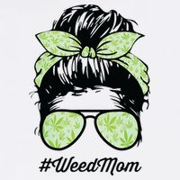 Womens Weed Mom Life With Leopard Mom Marijuana Weed Lover T-Shirt