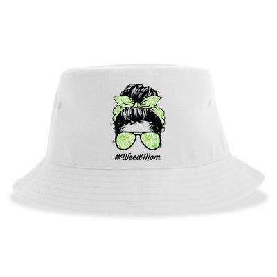 Womens Weed Mom Life With Leopard Mom Marijuana Weed Lover Sustainable Bucket Hat