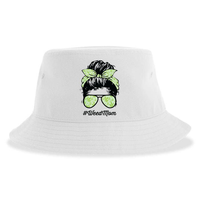 Womens Weed Mom Life With Leopard Mom Marijuana Weed Lover Sustainable Bucket Hat