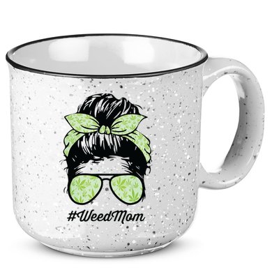 Womens Weed Mom Life With Leopard Mom Marijuana Weed Lover 15oz Campfire Ceramic Mug