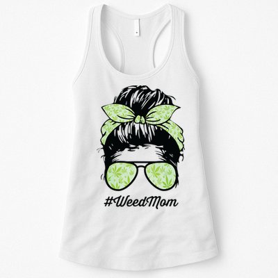 Womens Weed Mom Life With Leopard Mom Marijuana Weed Lover Womens Tank Top