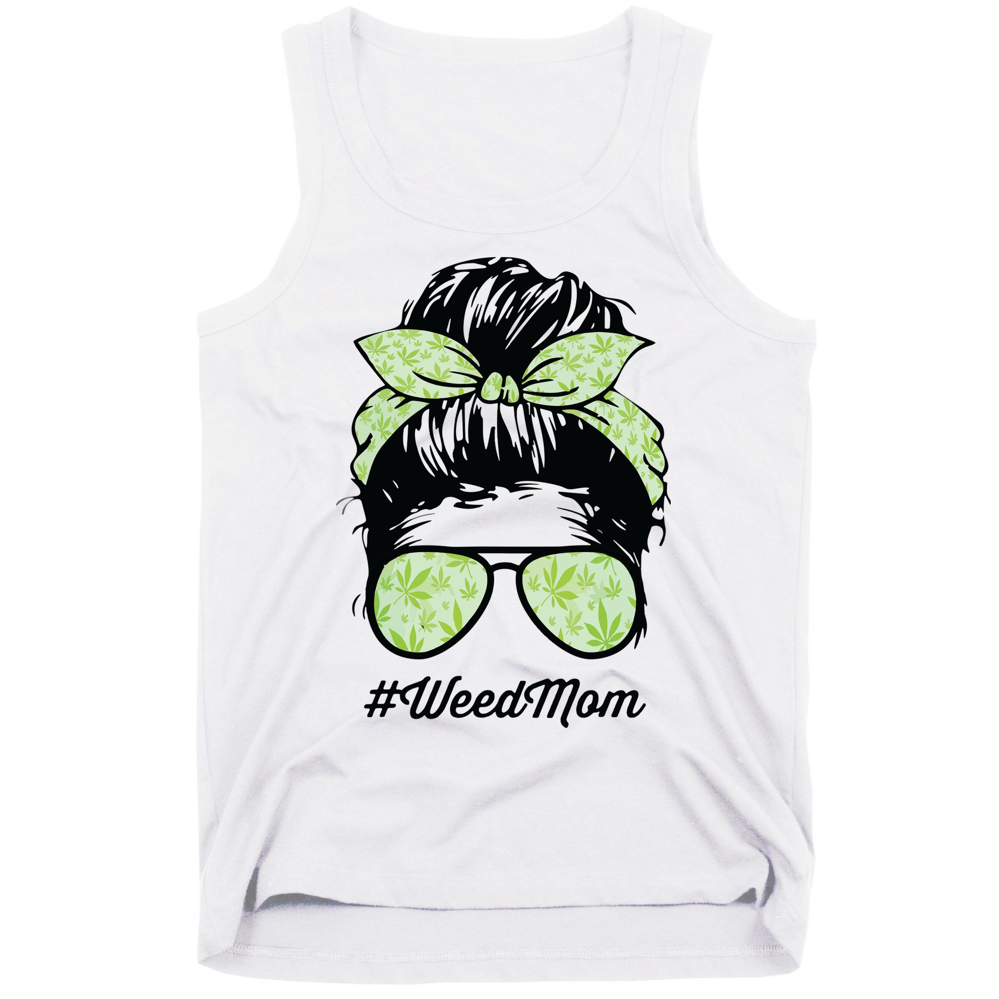 Womens Weed Mom Life With Leopard Mom Marijuana Weed Lover Tank Top