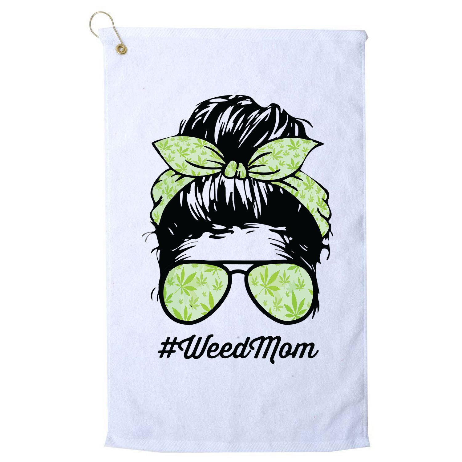 Womens Weed Mom Life With Leopard Mom Marijuana Weed Lover Golf Towel