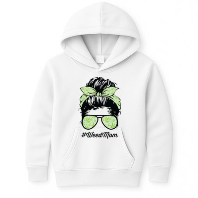 Womens Weed Mom Life With Leopard Mom Marijuana Weed Lover Kids Hoodie