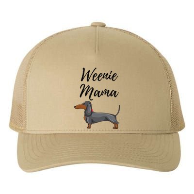 Womens Weenie Mama Funny Dachshund Lover Weiner Dog Gift Yupoong Adult 5-Panel Trucker Hat