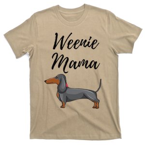 Womens Weenie Mama Funny Dachshund Lover Weiner Dog Gift T-Shirt