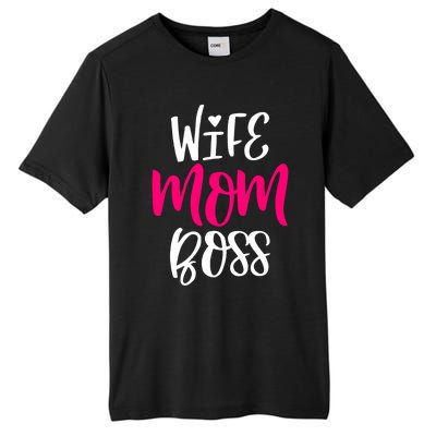 Wo Wife Mom Boss Graphic Funny Cute Mother's Day Gift Tall Fusion ChromaSoft Performance T-Shirt