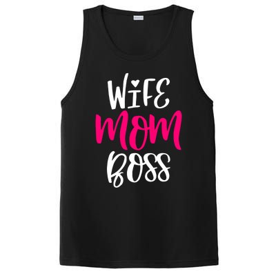 Wo Wife Mom Boss Graphic Funny Cute Mother's Day Gift PosiCharge Competitor Tank