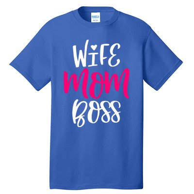 Wo Wife Mom Boss Graphic Funny Cute Mother's Day Gift Tall T-Shirt