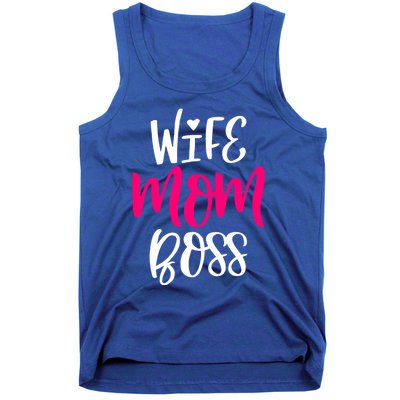 Wo Wife Mom Boss Graphic Funny Cute Mother's Day Gift Tank Top