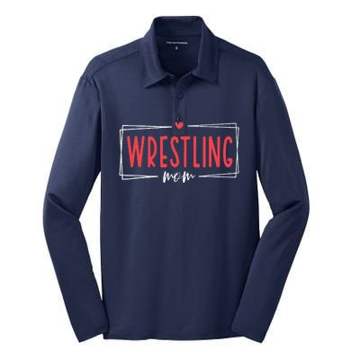 Women Wrestling Mom Funny Wrestle Wrestler Mothers Day Silk Touch Performance Long Sleeve Polo