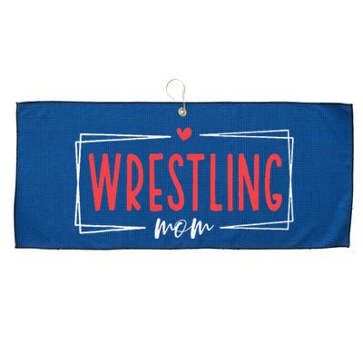 Women Wrestling Mom Funny Wrestle Wrestler Mothers Day Large Microfiber Waffle Golf Towel