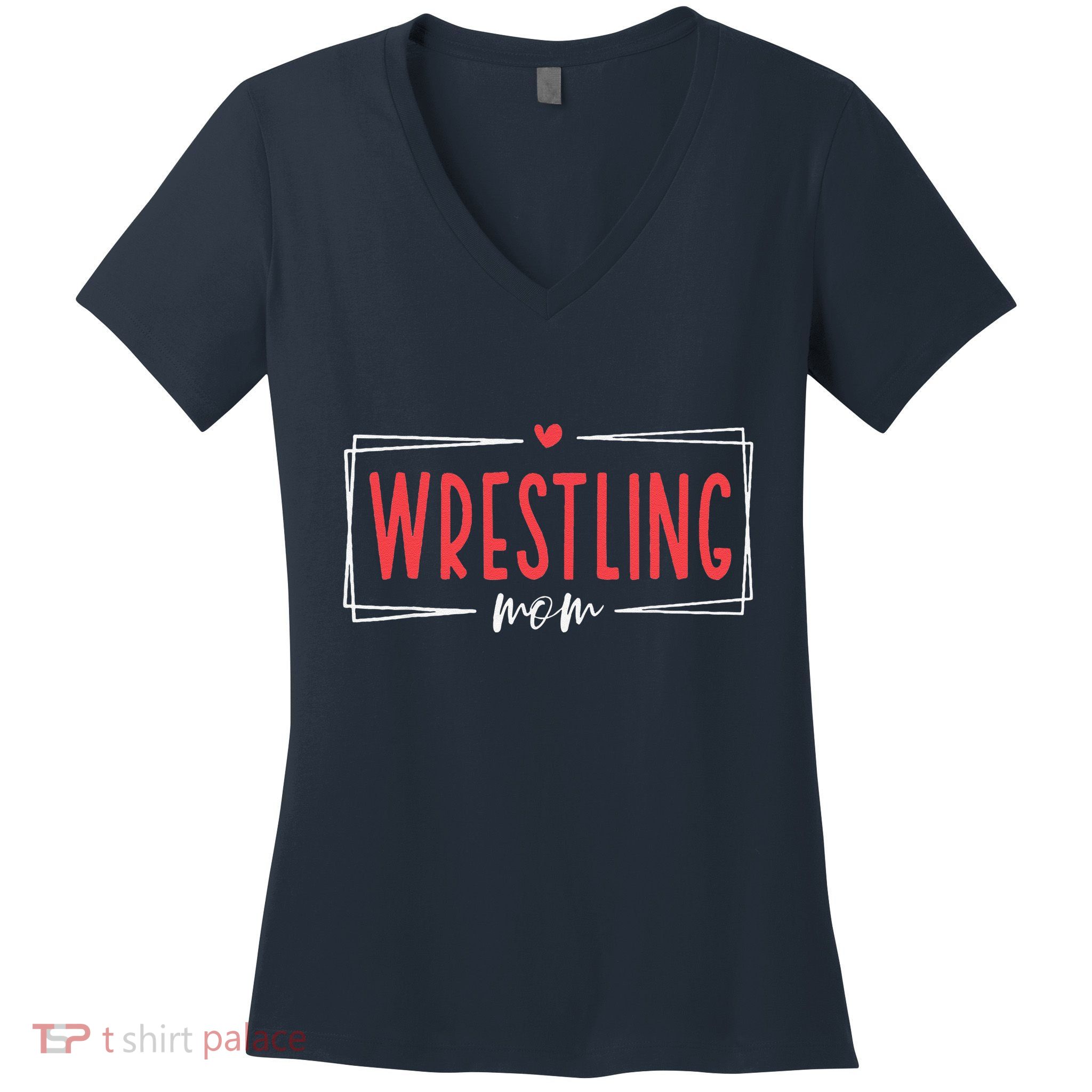 Women Wrestling Mom Funny Wrestle Wrestler Mothers Day Women's V-Neck T-Shirt