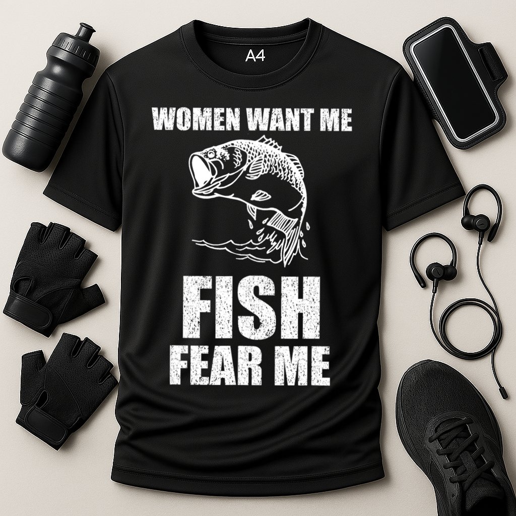Women Want Me, Fish Fear Me Fishing Cooling Performance Crew T-Shirt