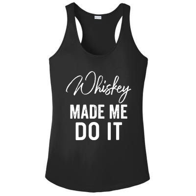 Womens Whiskey Made Me Do It Happiness Is Whiskey Helps Drink Ladies PosiCharge Competitor Racerback Tank